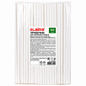 Трубочки для коктейлей Laima бумажные, 0,6х20,5 см, белые, 50 штук, 608366 Трубочки для коктейлей Laima бумажные, 0,6х20,5 см, белые, 50 штук, 608366