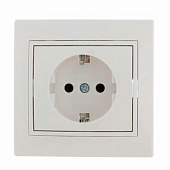  Розетка встраиваемая с заземлением, цвет белый, Lezard MIRA 