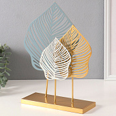  Сувенир металл "Листья Монстеры" синий 8х25х31 см   10707393 