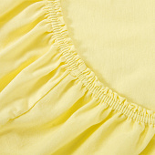  Простыня на резинке 200х200 сатин желтый крем 