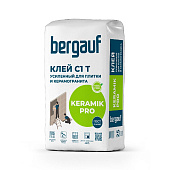  Клей для плитки, керамогранита Keramik Pro C1T 25кг /Bergauf 