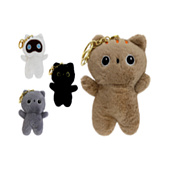  Игрушка-брелок мягкая Кот, 12 см 