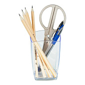  Подставка-стакан для канцелярии Стамм Тропик, пластик, квадратная, прозрачная, 9731905 