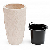 Кашпо "Флэйм" D400мм вставка светло бежевый М8888 Кашпо "Флэйм" D400мм вставка светло бежевый М8888