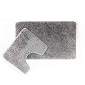 Набор ковриков для ванны и туалета 60х100 и 50х60 Soft Shaggy L. Grey 1/20 Bombini