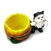 Кашпо фигурное "Котенок с бочкой" 23х14х15см 871813 Кашпо фигурное "Котенок с бочкой" 23х14х15см 871813