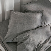  Наволочка SL Home "Деним" 70х70+2 см, цв.темно-серый, 100% жатый хлопок 10245452 