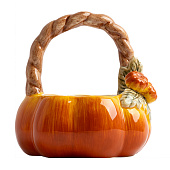  Конфетница Bright pumpkin 21х21 см,оранжево-зеленая, Тыква  ANLAF-FDWS-031224-12 