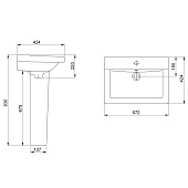 Раковина с пьедесталом Орион 56 Santeri Раковина с пьедесталом Орион 56 Santeri