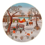  Панно тарелка настенная Thun1794 Сельские мотивы, Зима, d 19 см, фарфор 