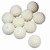  Бусины "Барашковый жемчужный шарик", пластик, набор 10 шт, 1,9х1,9х1,9 см, 4645562 