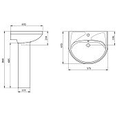 Раковина с пьедесталом Вест 58 Santeri Раковина с пьедесталом Вест 58 Santeri