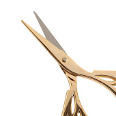  Ножницы для рукоделия Лепесток, L-10,5 см, металл, золотой, 3763365 
