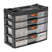 Ящик для инструмента с выдвижными лотками 310х150х260мм, 4 секции, пластик Stels Ящик для инструмента с выдвижными лотками 310х150х260мм, 4 секции, пластик Stels