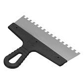  Шпатель зубчатый 250мм, зуб 8х8мм, пластмассовая ручка, нержавеющая сталь 