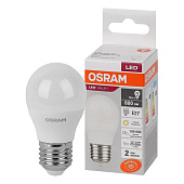  Лампа LED 10Вт Е27, шар, 3000К теплый OSRAM 