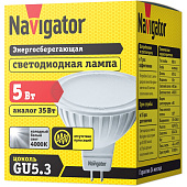 Лампа LED 5Вт GU5.3 рефлект.R50(MR16) 4000К/Navigator NLL-MR16 Лампа LED 5Вт GU5.3 рефлект.R50(MR16) 4000К/Navigator NLL-MR16