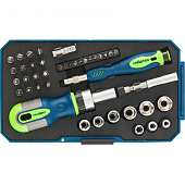 Отвертки реверсивные с набором бит и торцевыми головками, 41 шт., CrV//Сибртех Отвертки реверсивные с набором бит и торцевыми головками, 41 шт., CrV//Сибртех