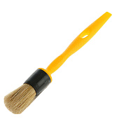  Кисть круглая Эксперт 20мм, натуральная щетина, желтая пластиковая ручка, АКОР 