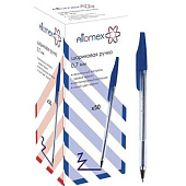 Ручка шариковая Attomex синяя 0,7мм с метал. након. полупрозр. корп.(50/1000) /5073310/