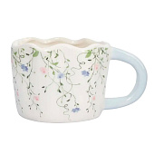  Кружка 460 мл. керамика молочно-голубая Цветы Mint flowers ANLAF-XIA-150525 