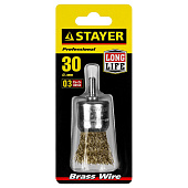 Щетка кистевая д/дрели 30мм латуниров. пров. 0.3мм STAYER Щетка кистевая д/дрели 30мм латуниров. пров. 0.3мм STAYER
