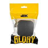 Выключатель накладной 2 клавиши, цвет сталь, IEK GLORY
