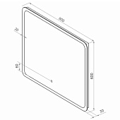  Зеркало с LED подсветкой Bruno Led 800х600 с сенсором Континент 