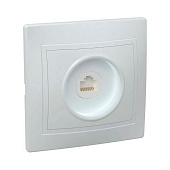 Розетка компьютерная встраиваемая RJ45 UTP cat 5e, цвет белый, GENERICA KVARTA