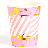 Стакан одноразовый бумажный с тиснением, 250 мл, Минни Маус Стакан одноразовый бумажный с тиснением, 250 мл, Минни Маус