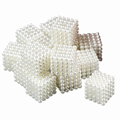  Бусины "Барашковый жемчужный кубик", пластик, набор 15 шт, 1,4х1,4х1,4 см, 4645565 