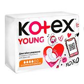 Гигиенические прокладки Kotex Young Нормал для девочек 8шт Гигиенические прокладки Kotex Young Нормал для девочек 8шт