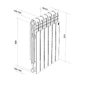 Радиатор алюминиевый Royal Thermo Revolution 500 8 секц. Радиатор алюминиевый Royal Thermo Revolution 500 8 секц.