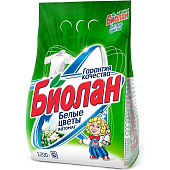 Стиральный порошок для белого БИОЛАН автомат Белые цветы 1200г м/уп 701-4 Стиральный порошок для белого БИОЛАН автомат Белые цветы 1200г м/уп 701-4