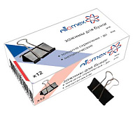 Зажим для бумаг 12шт 25мм черный ATTOMEX 4131302 Зажим для бумаг 12шт 25мм черный ATTOMEX 4131302