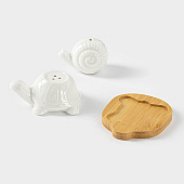 Набор для специй на подставке BellaTenero «Черепаха и улитка», 2 предмета, белый 9213655 Набор для специй на подставке BellaTenero «Черепаха и улитка», 2 предмета, белый 9213655