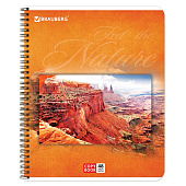 Тетрадь 48л. А5, Brauberg, гребень, клетка, обложка картон, Природа, 401874 Тетрадь 48л. А5, Brauberg, гребень, клетка, обложка картон, Природа, 401874