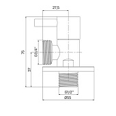 Кран угловой с отражателем 1/2 x 3/4 кран-букса латунь 910B0Z4C4CZ Iddis