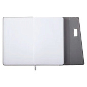  Ежедневник недатированный А5 BRAUBERG Stitch, 160л, под кожу, магнит,серый, 116591 