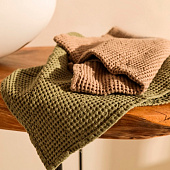  Полотенце вафельное SL HOME: Linen «Олива», 60?140 см, оливковое 10304005 