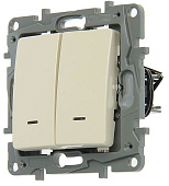 Механизм выкл. 2-кл. СП Etika с подсветкой сл. кость Leg Механизм выкл. 2-кл. СП Etika с подсветкой сл. кость Leg