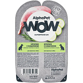 Влажный корм AlphaPet WOW Superpremium для собак 100г (211006) кролик, кабачок в соусе 