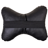  Подушка на подголовник SKYWAY 30х23  кожа иск. перф. Черная (строчка Красная) 