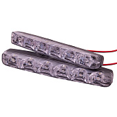 Дневные ходовые огни SKYWAY 155х33х17мм 12V 6 SMD диодов 2шт Дневные ходовые огни SKYWAY 155х33х17мм 12V 6 SMD диодов 2шт