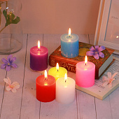  Набор свечей Ladecor,  5x5 см, 2 шт, парафин, 6 цветов, 508-849 