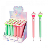  Ручка гелевая синяя детская Alingar Кекс, с подсветкой, пластиковый корпус, AL8795 