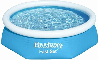 Bestway Бассейн с надувным бортом Fast Set 244х61см, 1880л арт.57448 Bestway Бассейн с надувным бортом Fast Set 244х61см, 1880л арт.57448