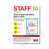 Бумага А4 белая 80г/м2, 100л, STAFF СТАНДАРТ Россия, 146% (CIE), 115351 