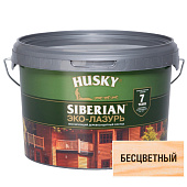 Защит. декор. покрытие HUSKY SIBERIAN ЭКО-ЛАЗУРЬ полуматовый бесцветный 2,5л