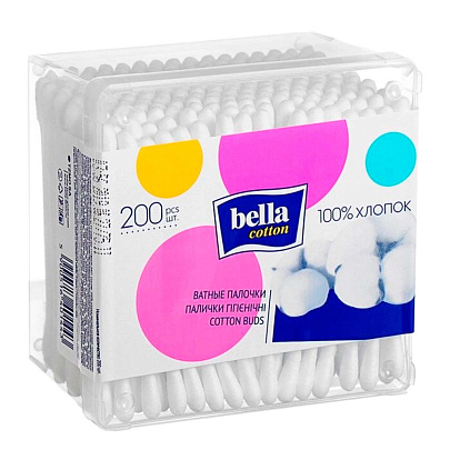  Ватные палочки  Bella  банка 200шт 